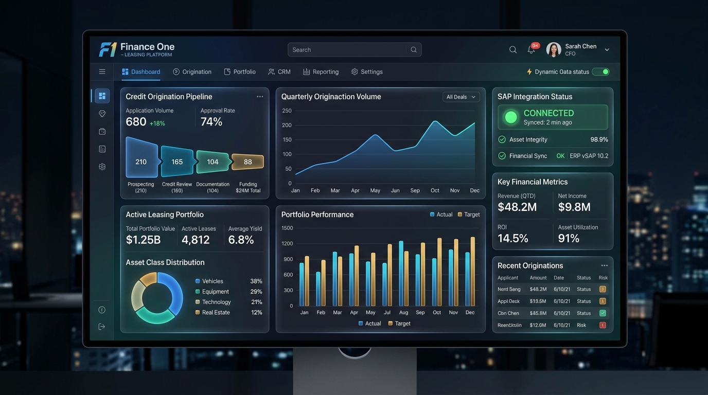 Finance One Platform Dashboard Mockup